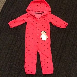 Baby Girls’ Pink Winter Fleece Bodysuit